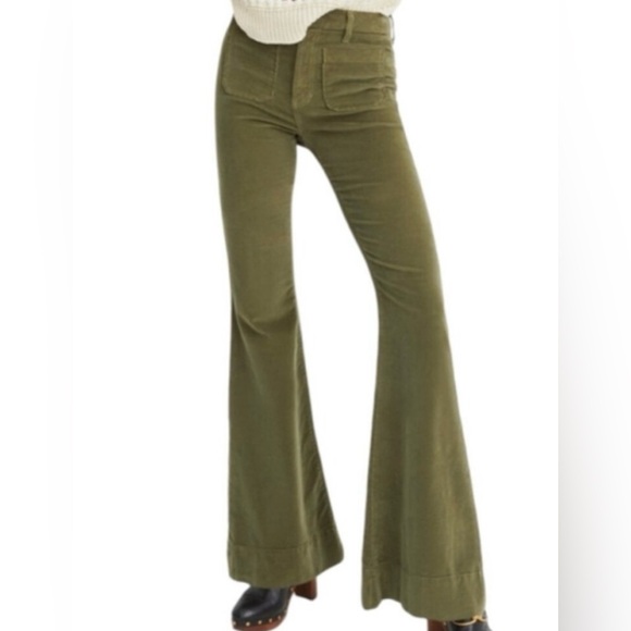 Veronica Beard  sz 24 Sheridan Exaggerated Flare High Rose in Laurel Green VGUC - Picture 1 of 9
